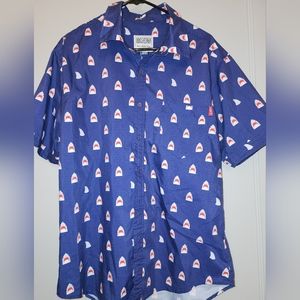 RSVLTS Roosevelts Large navy shark button down